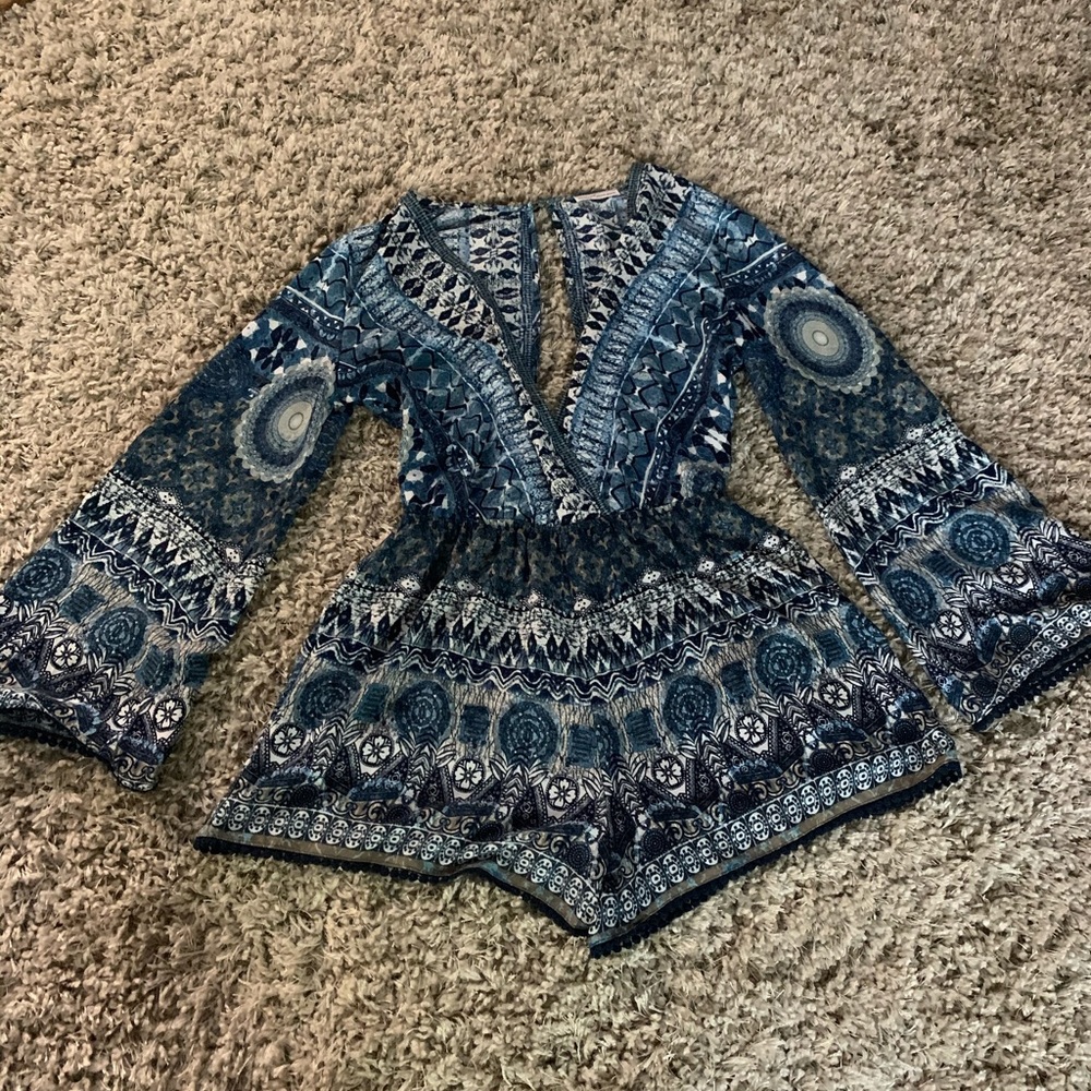 Gorgeous blue printed romper